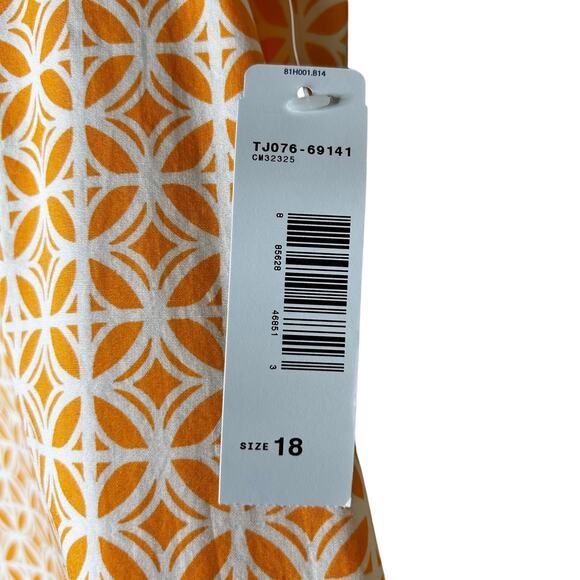 Pendleton Dress NWT Size 18 Preppy Sleeveless‎ Cotton Geometric Lined Orange - Picture 5 of 8